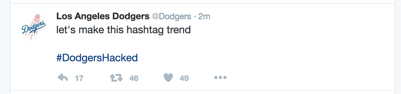 Illustration for article titled Dodgers' Twitter Account Hacked With Message About Upgrading Your Security